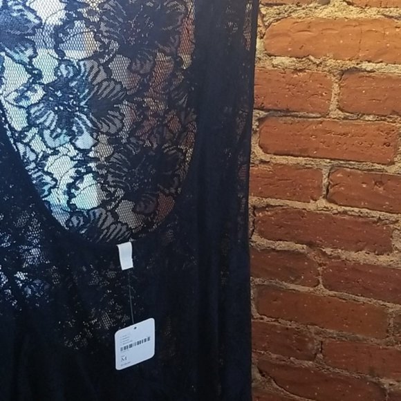 NWT Free People Florence Black Lace Slip M - Picture 3 of 5